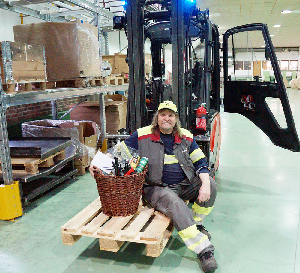 Tommys sista skift på Stora Enso. Foto: en kollega